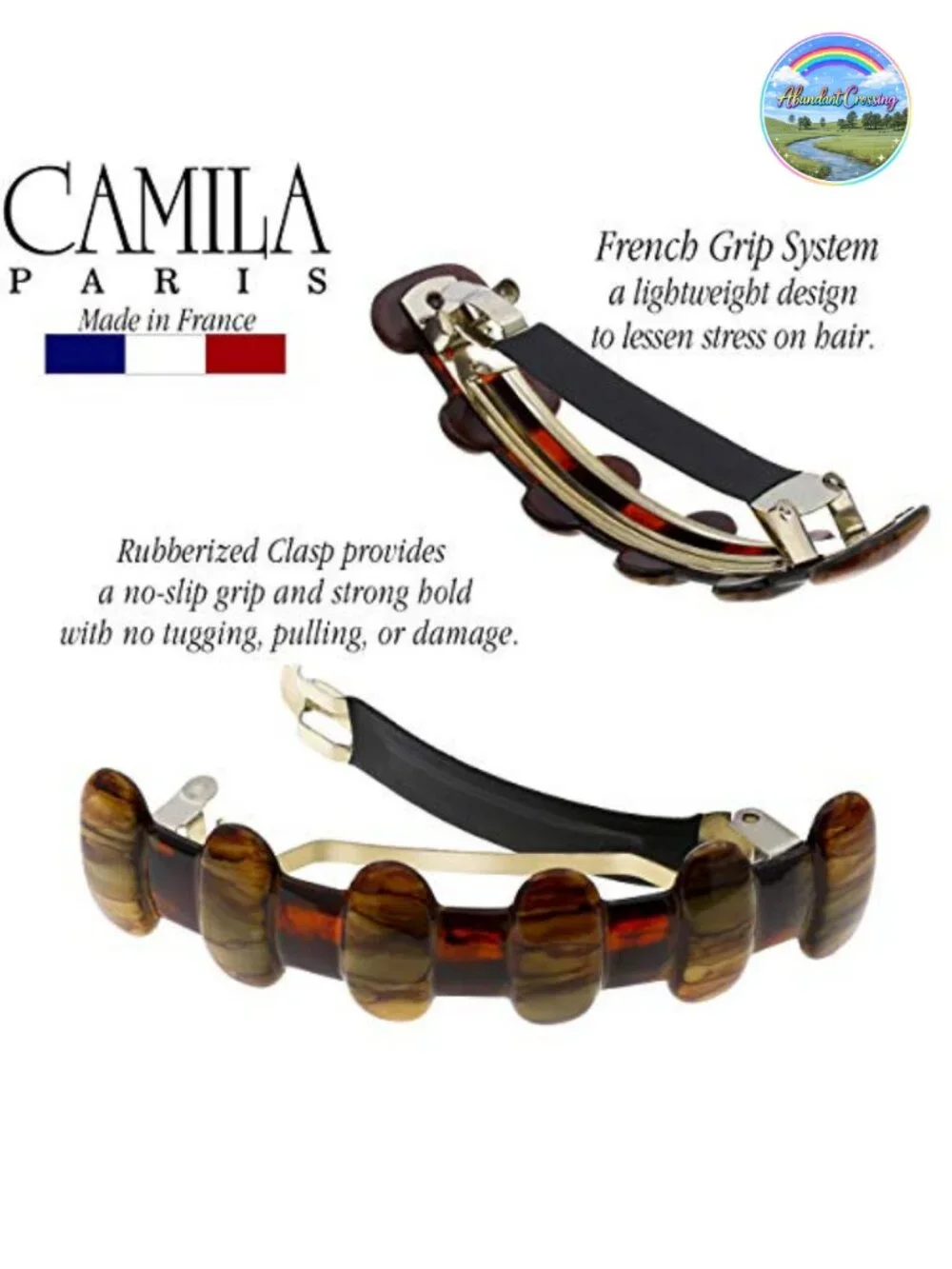 French Hair Barrette Clip, Strong Hold for Thick Curly Hair